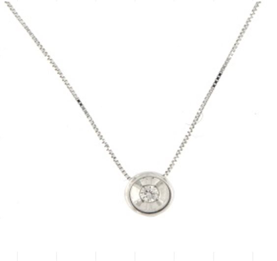 Collana Gazzola Donna in Oro bianco Diamante 0.02 Ct C0717-0,02 - C0717-0,02
